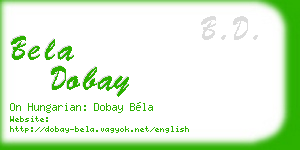 bela dobay business card